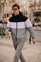 Men's Colorful Trendy Gray Zippered Raincoat - 2