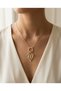 316L Steel Earrings Tarnish Resistant Jewelry Gold Color Zircon Stone 58cm Chain Serenay Leyla Women's Necklace