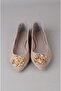 Seç 4051 Genuine Leather Buckled Women's Flat Shoes Mink Suede - 3