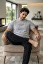 Urban Silver Black Printed Short Sleeve Cotton Men's Pajamas Set - 3