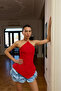 Leni Halter Neck Blouse Red