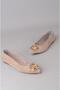 Seç 4051 Genuine Leather Buckled Women's Flat Shoes Mink Suede - 7
