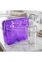 Travel Set 150 ml Capacity 3 Transparent Bottles Neon Lila Colored Makeup Bag - 5