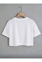 New Season Printed Fabric Crop Tshirt - 2