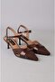 Seç 8588 heelled women's shoe (heel height: 7 cm) coffee suede