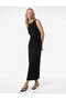 Sleeveless Black Women's Dress with Tie Detail 6Sak80019Ek - 3