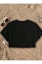 New Season Printed Fabric Crop Tshirt - 2