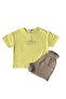 Girls' Double Short Sleeve Shorts Set Top Single Jersey Bottom Two Yarn Fabric Crewneck - 3
