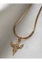 Steel Necklace Gold Italian Chain Angel Wing Charmli Stainless - 2