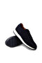 Men's Genuine Suede Navy Blue Sneaker Shoes - 4