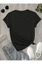 Love Teddy Bear Print Detailed Basic T-Shirt - 3