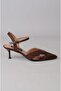Seç 8588 heelled women's shoe (heel height: 7 cm) coffee suede - 4