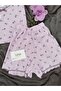 Women's Patterned Cotton Shorts Pajama Set - 3