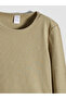 Original Oval Collar Patterned Girls' Ribbed T-Shirt - 3