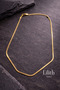Men's Gold Color Flat Chain Necklace |   Minimal Stylish Daily Women's Necklace - 2