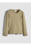 Original Oval Collar Patterned Girls' Ribbed T-Shirt - 2