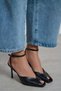 Vela Black Rustic Ankle Strap Open Toe Detail Women's Heeled Shoes - 3