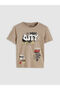 Brown Graffiti Printed Boy's Pajama Set with Shorts (S6) - 2