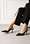 Luna Black Rustic Open-Back Thin Heeled Shoes - 3