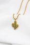 Cactus Model Green Zircon Stone Gold Color Stainless Steel Women's Necklace - 60+5 cm