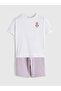 Crew Neck Printed Girls' Shorts Pajama Set (S6)