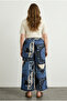 Plus Size Elastic Waist Wide Leg Wrinkled Fabric Stretchy Fabric Pocketed Trousers - 5