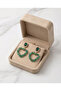 Za earrings with green stone - 4