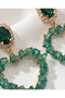 Za earrings with green stone - 3
