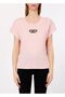 Taş Logo Detaylı Pembe Basic Tişört