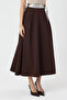 Long High Waist Comfortable Fit Skirt with Shawl Detail # 8447 - 3