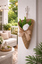 Wicker Wall Basket Handmade Decorative Door & Balcony Ornament Rustic Home Decor - 5