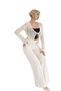 White Lace-Like Knit Tie-Detail Cotton Women's Cropped Cardigan - 5