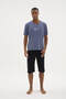 95% Bamboo New Season Men's V-Neck Capri Suit Stylish Design - 2