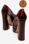 Genuine Leather Claret Red Leather Double Platform Special Design High Heeled Women's Shoes Rigelde - 4