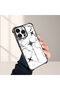 iPhone 14 Pro Max Compatible Camera Protected Transparent Soft Silicone Phone Case Airplane Pattern - 2