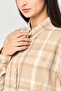 Women Spread Collar Long Sleeves Plaid Shirt, Multicolor - 3
