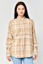 Women Spread Collar Long Sleeves Plaid Shirt, Multicolor