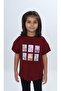 Girl's Printed Crew Neck Drop Shoulder Short Sleeve T-Shirt 24982