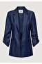 Women's 3/4 Sleeve Blazer Jacket Iria Life Stylish Casual Office Jacket Regular Fit Navy Blue Blazer - 4