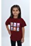 Girl's Printed Crew Neck Drop Shoulder Short Sleeve T-Shirt 24982 - 3