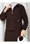 Alina Zippered Suit with Stone Buttons and Skirt - 8