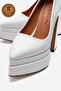 Genuine Leather White Leather Double Platform Special Design High Heeled Women's Shoes Rigelde - 3