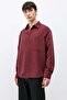 Modal fabric striped oversize shirt burgundy - 7