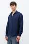 Textured oversize shirt navy blue - 3