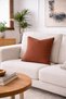 2-Piece Linen Look Cushion Cover with Zipper Modern Decorative Pillowcase Plum - 2