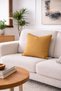 2-Piece Linen Look Cushion Cover with Zipper Modern Decorative Pillowcase Yellow - 2