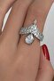 خاتم فضي اللون حجر قابل للتعديل