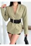 Beli kemerli blazer ceket - 2