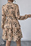 Women's Patterned Belt Detailed Short Chiffon Dress - 2