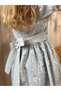 Girl's Floral Patterned Waist-Tie Snap Dress - 3